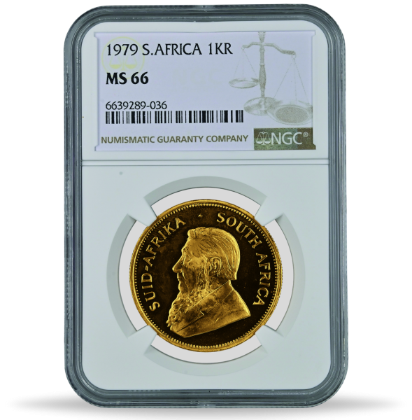 Südafrika, Krügerrand 1979, NGC MS-66, 1 oz Au - Münze Slab Vorderseite