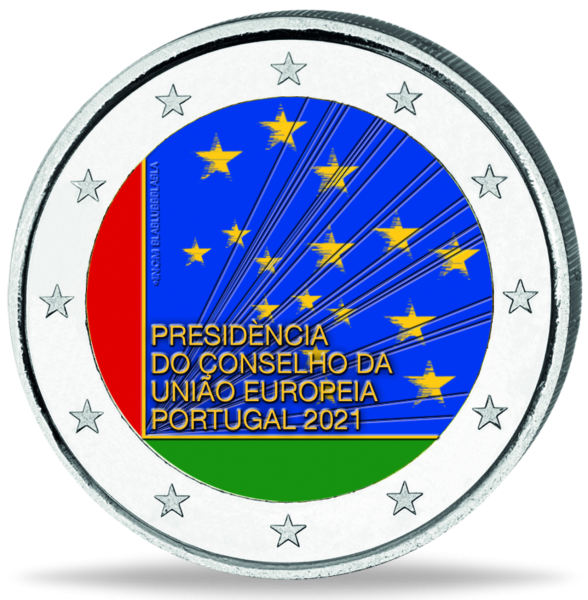 2 EuroPortugal Ratspräsidentschaft -Münze Vorderseite