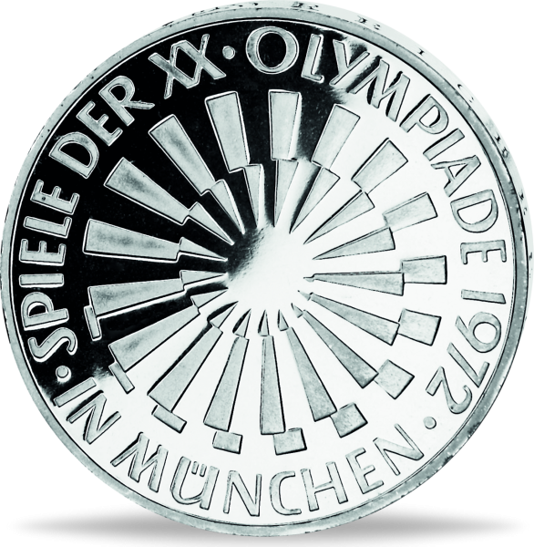 10 Deutsche Mark „Olympia - Spirale München“ 1972 - Silber - Münze Vorderseite