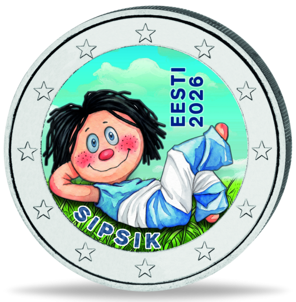 2 Euro Sipsik mit Farbapplikation - Münze Vorderseite