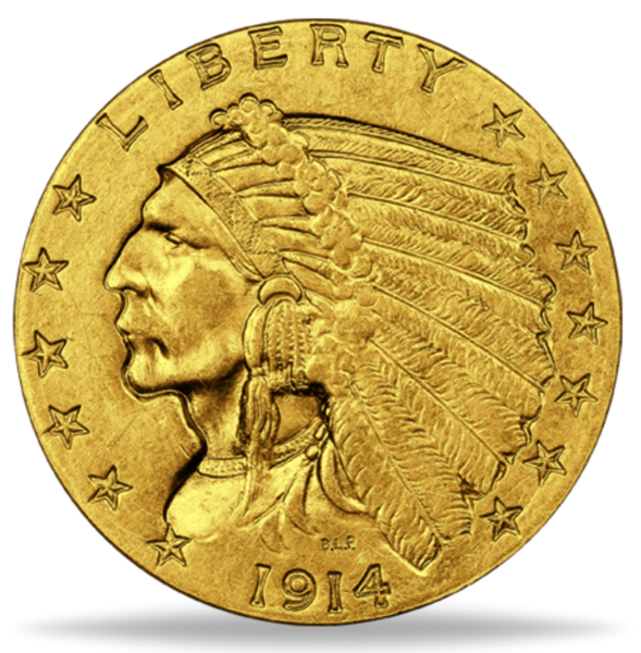 2,5 Dollar Indian-Chief 1914 - Vorderseite Münze