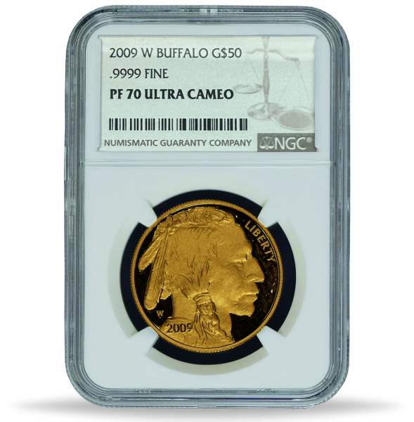 50 Dollar Büffel/Sioux Häuptling 1 Unze Gold NGC/PGCS geslabt - Münze Vorderseit