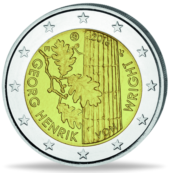 2 Euro 100. Geb von Georg Henrik von Wright, 2016, bfr. - Münze Vorderseite