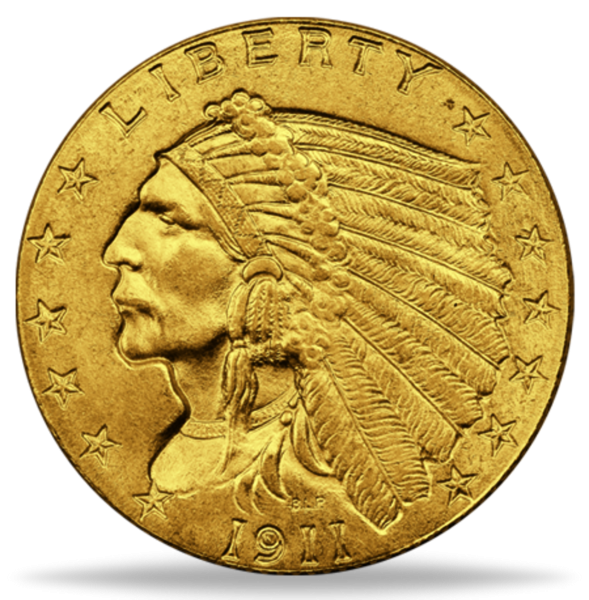 2,5 Dollar Indian-Chief 1911 - Vorderseite Münze