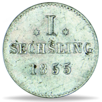 1 Sechsling Hamburg 1823-1855 - Münze Vorderseite 1 Sechsling Hamburg 1823-1855 - Münze Vorderseite