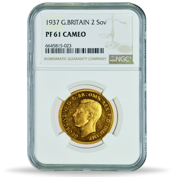 2 Pfund 1937, Doppel-Sovereign, George VI, NGC PF61, PP - Münze Slab Vorderseite