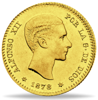 10 Peseten Alfonso XII. - Münze Vorderseite 10 Peseten Alfonso XII. - Münze Vorderseite