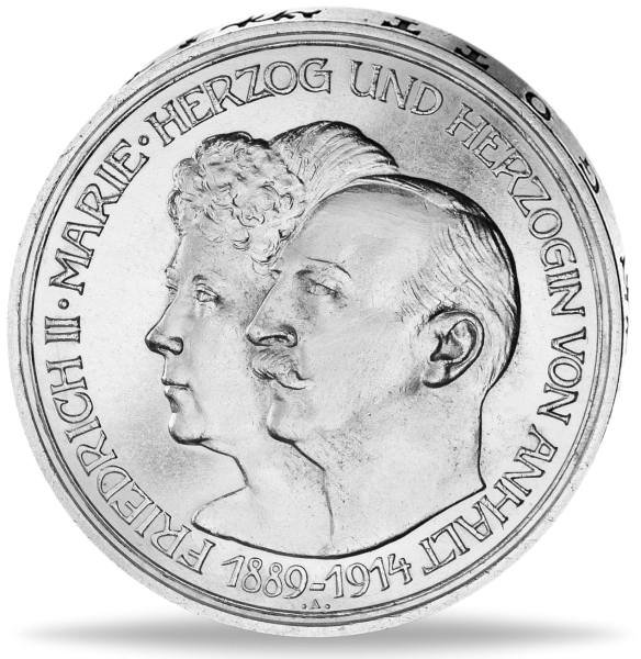 5 Mark Silberhochzeit Friedrich II. und Marie - Vorderseite Münze