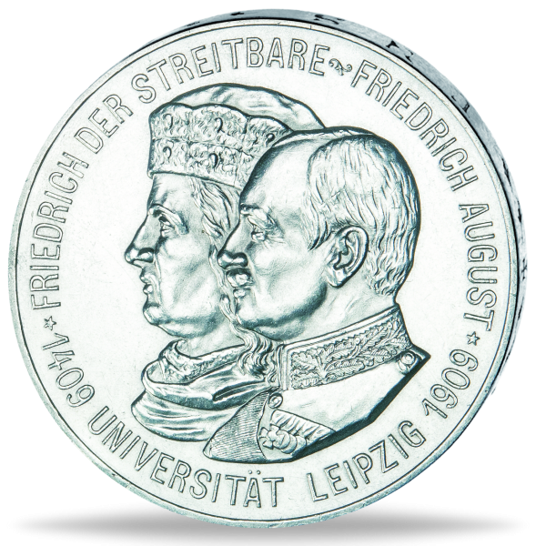 Königreich Sachsen, 5 Mark 1909 Vorderseite