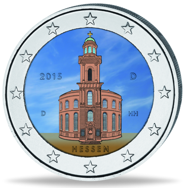 2 Euro Paulskirche Künstlerausgabe mit Farbapplikation - Vorderseite Münze