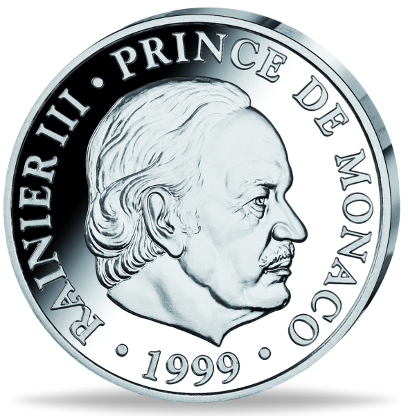 Fürstentum Monaco, 100 Francs 1999 Regierungsjubiläum Fürst Rainier Vorderseite