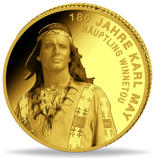 180. Geburtstag Karl May Gold-Gedenkprägung - Medaille Vorderseite