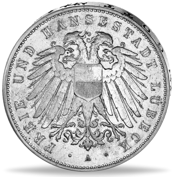 5 Mark Hansestadt Lübeck Stadtwappen - Münze Vorderseite
