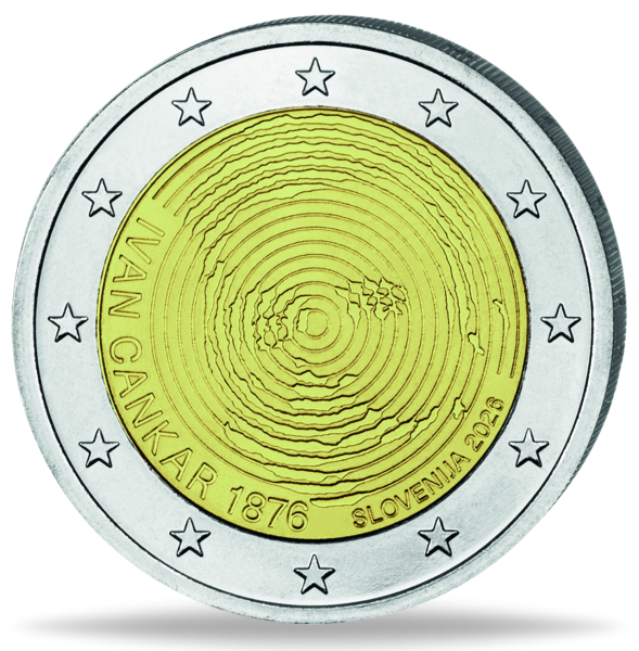 Slowenien 2 Euro 150. Geburtstag von Ivan Cankar 2026 - Münze Vorderseite