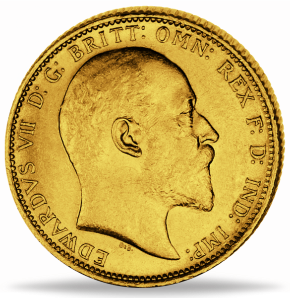 1 half Sovereign Edward VII. - Vorderseite Münze