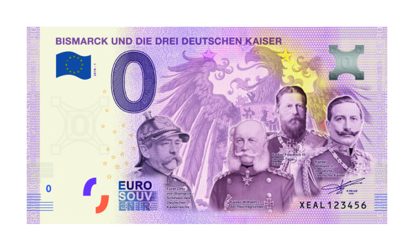 Euro Banknote Bismarck und die drei Deutschen Kaiser 