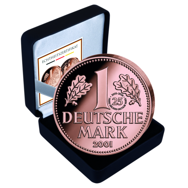 1 Deutsche Mark 25 Jahre Abschied, 1 kg Kupfer - Münze in Kassette