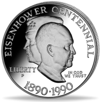 1 US Dollar Dwight D. Eisenhower Silber - Münze Vorderseite 1 US Dollar Dwight D. Eisenhower Silber - Münze Vorderseite