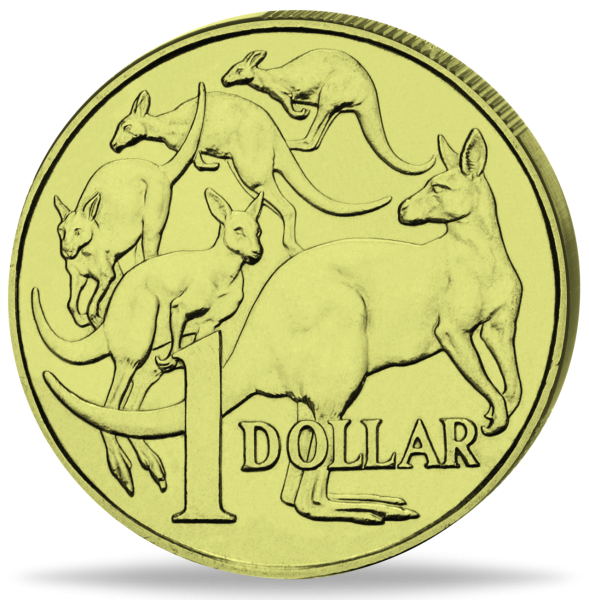 1 Dollar Kängurufamilie - Münze Vorderseite