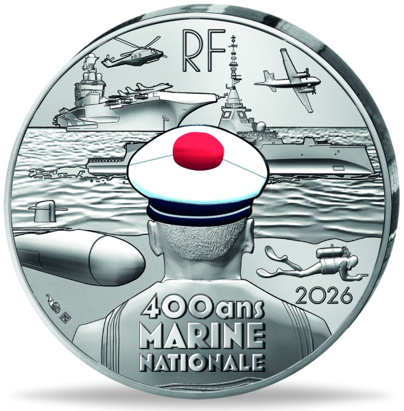 Frankreich, 10 Euro Französische Marine 400 Jahre, 2026 - Münze Vorderseite