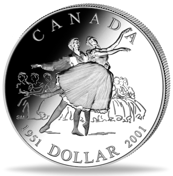 1 Canadischer Dollar - 50 Jahre Nationalballett - 2001 - Münze Vorderseite