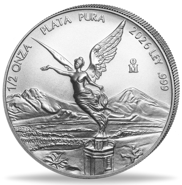Mexiko, Libertad, 1/2 Unze Silber 2026 - Münze Vorderseite