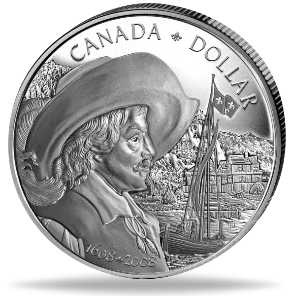 1 CAN-Dollar „400 Jahre Quebec - 2008“ - Silber - Münze Vorderseite