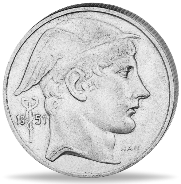 50 Francs 1951 Merkur_Kopf - Vorderseite Münze