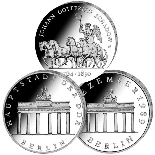 DDR, Quadriga-Satz (3 Münzen) - Satzbild