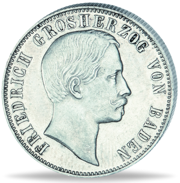 0.5 Gulden Friedrich Baden - Vorderseite historische Münze