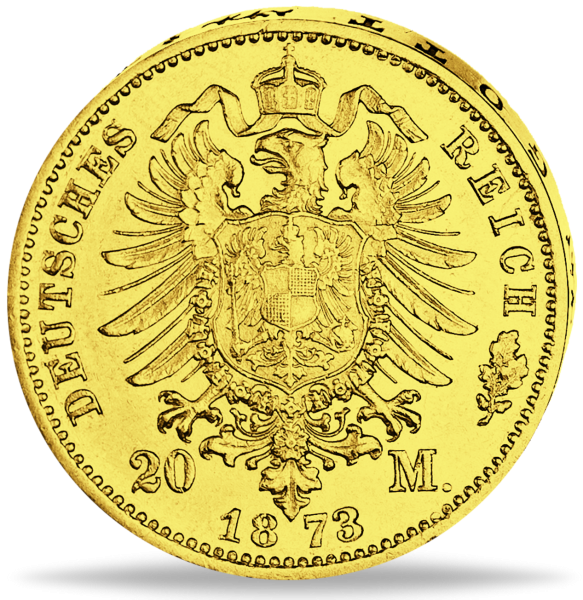 Freie und Hansestadt Hamburg 10 Mark Stadtwappen 1873 - Gold - Münze Rückseite