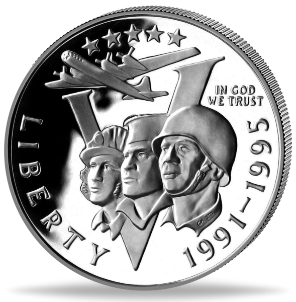 1/2  US-Dollar 1993 Landung in der Normandie Polierte Platte - Münze Vorderseite