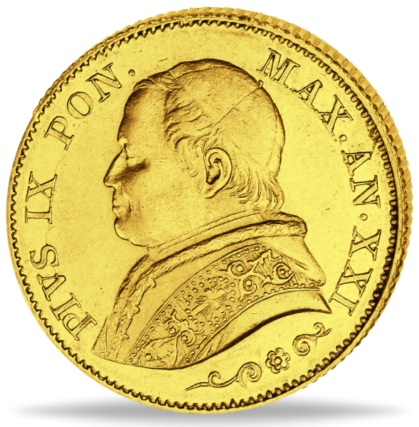 20 Lire Papst Pius kleiner Kopf - Vorderseite Münze