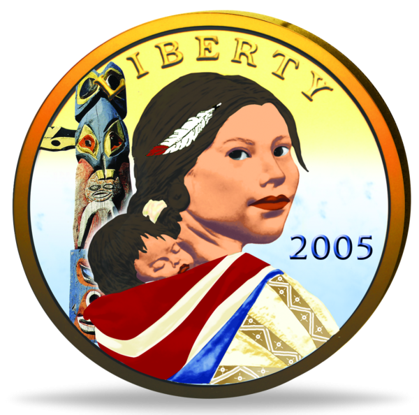 1 US-$ „Sacagawea - Kiowa" - Münze Vorderseite