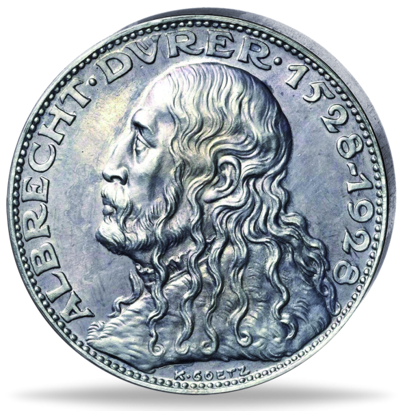 Goetz-Medaillen, Silber-Gedenkprägung 1928, 400. Todestag Dürer - Vorderseite
