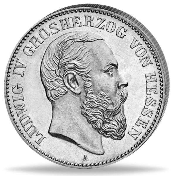 2 Mark 1888, Großherzog Ludwig IV.  - Vorderseite Münze