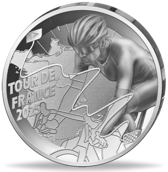 10 Euro Tour de FRance Etappenkarte - Münze Vorderseite