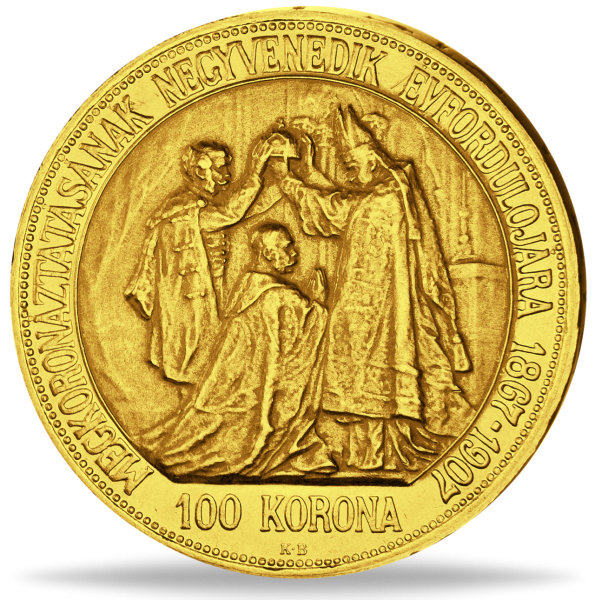 100 Kronen „König Franz Joseph I. von Ungarn“ - Münze Vorderseite