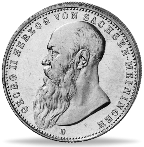 Sachsen-Meiningen, 2 Mark Herzog Georg II. - Münze Vorderseite