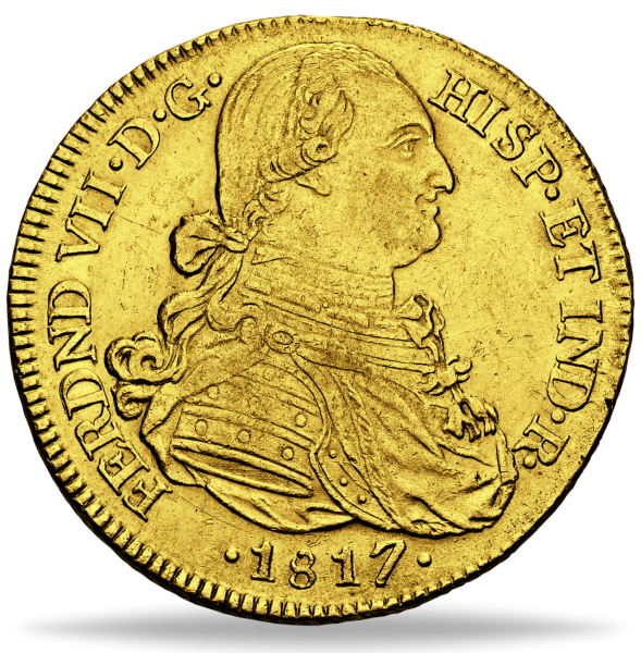 Kolumbien, 8 Escudo König Ferdinand VII. Uniform, 1808-1820 - Münze Vorderseite