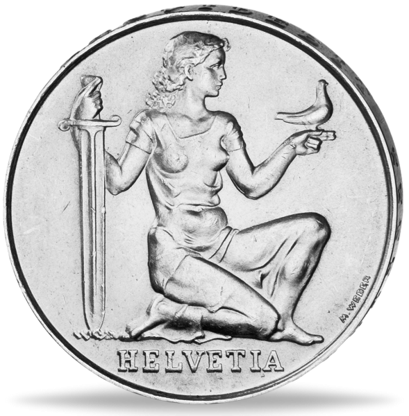 5 Schweizer Franken - Silber - 1936, Pro Patria - Münze Vorderseite