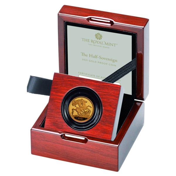 1/2 Pfund Sovereign Elizabeth II. St. Georg - Kassette außen