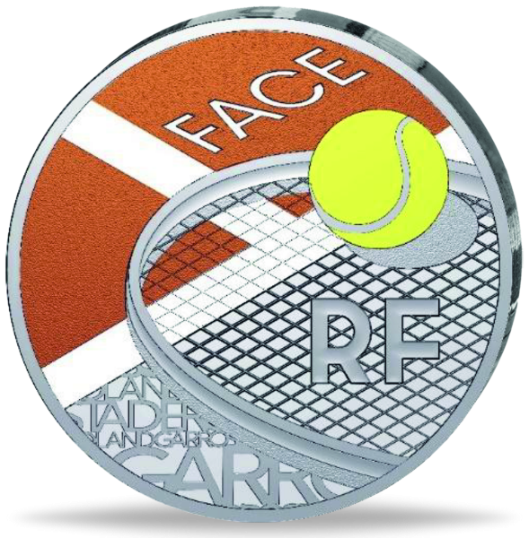 10 Euro Roland Garros mit Farbapplikation - Münze Vorderseite