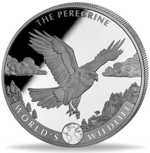 20 Francs Wanderfalke World´s Wildlife 1 Unze Silber - Münze Vorderseite