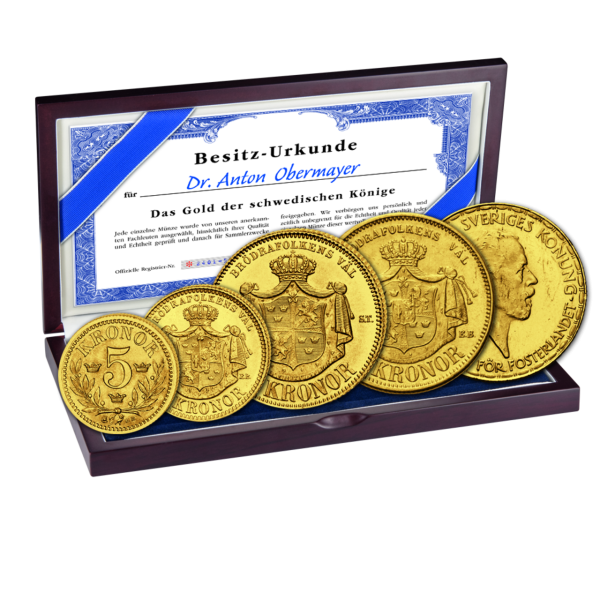 5 Münzen Schweden Goldsatz - Satzbild