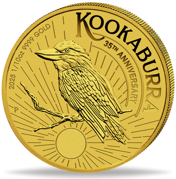 Australien 15 AUS-Dollar Kookaburra 1/10 Unze Gold 2025 - Münze Vorderseite