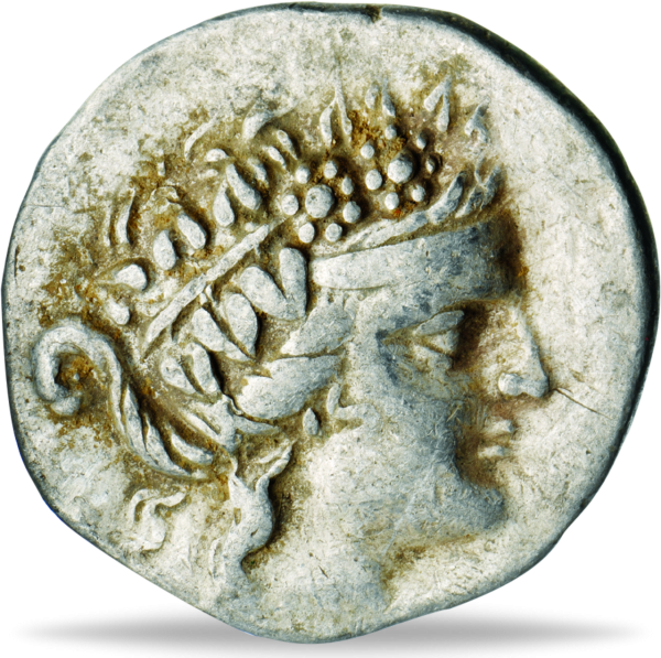 Tetradrachme Dionysos und Herakles - Münze Vorderseite