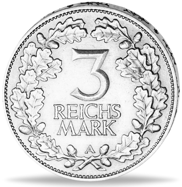 Weimarer Repulik, 3 Mark Kursmünze 1931 A (Berlin) - Silber - Münze Vorderseite