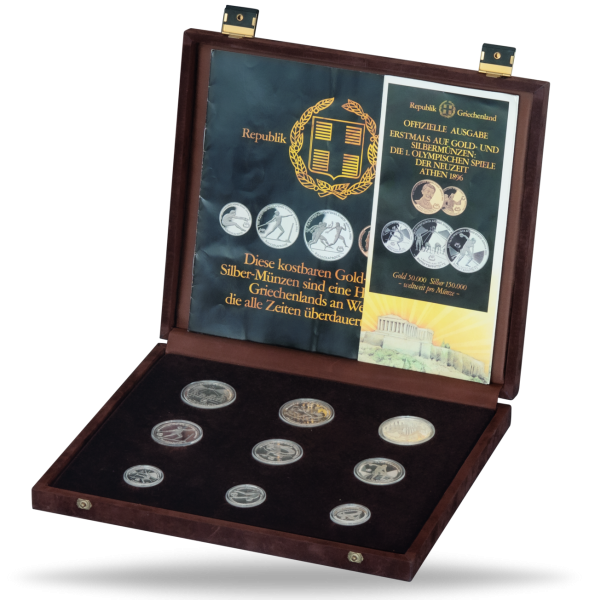Drachmen-Satz XIII. Leichtathletik-EM Athen, 1982, Silber, PP - Satzbild