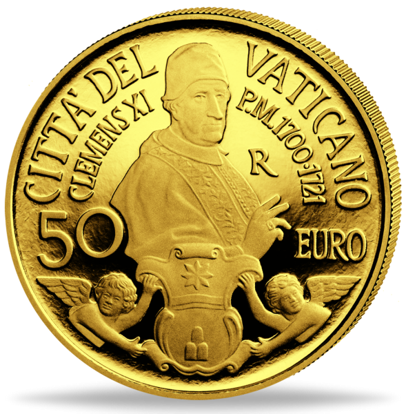 50 Euro Gold Vatikan Papst Clemens XI - Vorderseite Münze